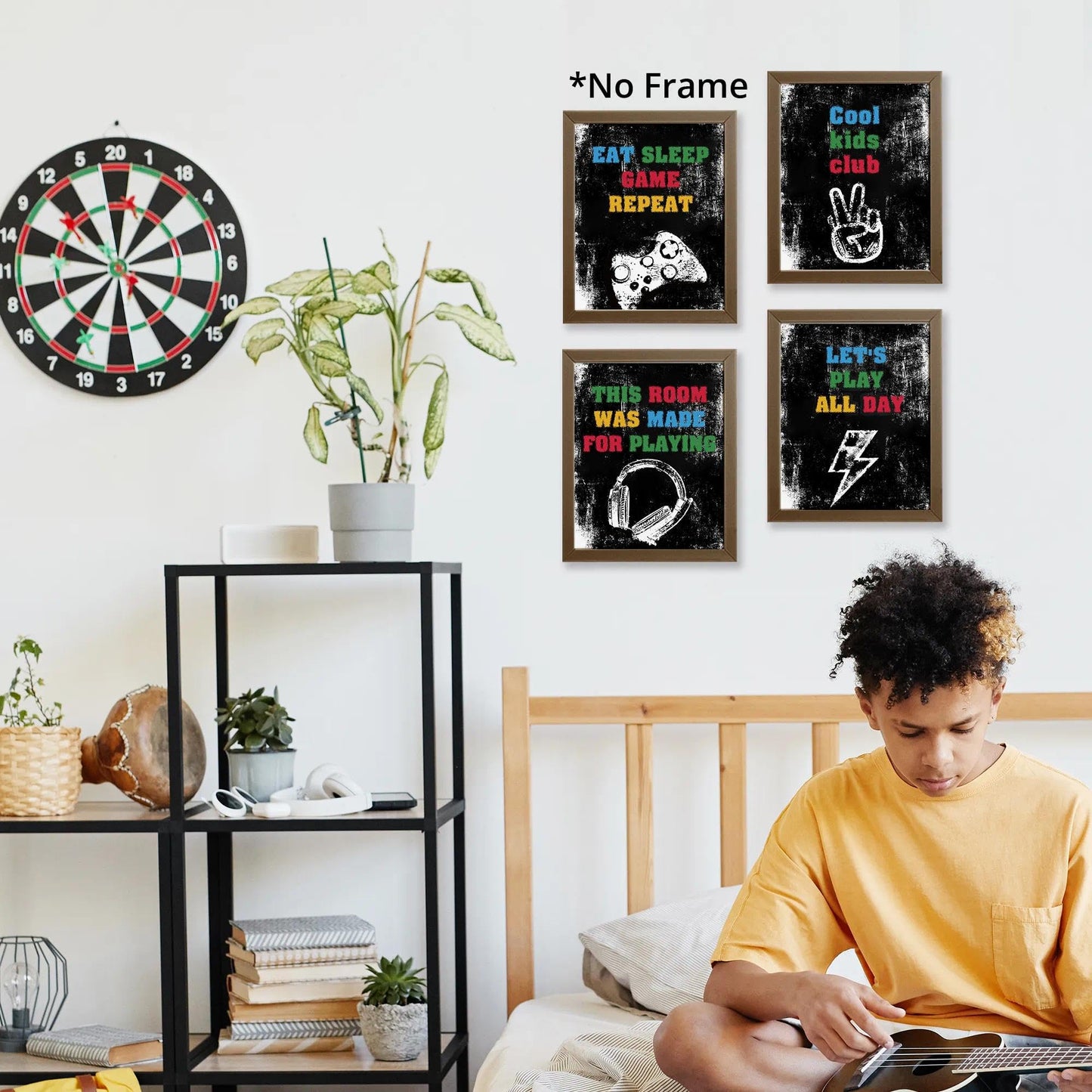 Retro Video Game Gaming Poster Prints for Home Boys Room Playroom Decor,Black And White Video Game Decorations Prints Wall Art Unframed 4pcs 8x10inches,Gift for Gamer Boys Gaming Love (8×10 inc) BST220