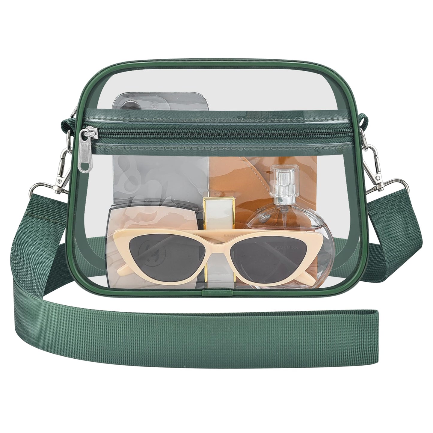 Clear Bag for Stadium Events Stadium Approved Women's Top-Handle Handbags | Mini Small Clear Bag Purse with Wide Adjustable Strap and Front Pocket for Sports Concerts, Festivals BST202