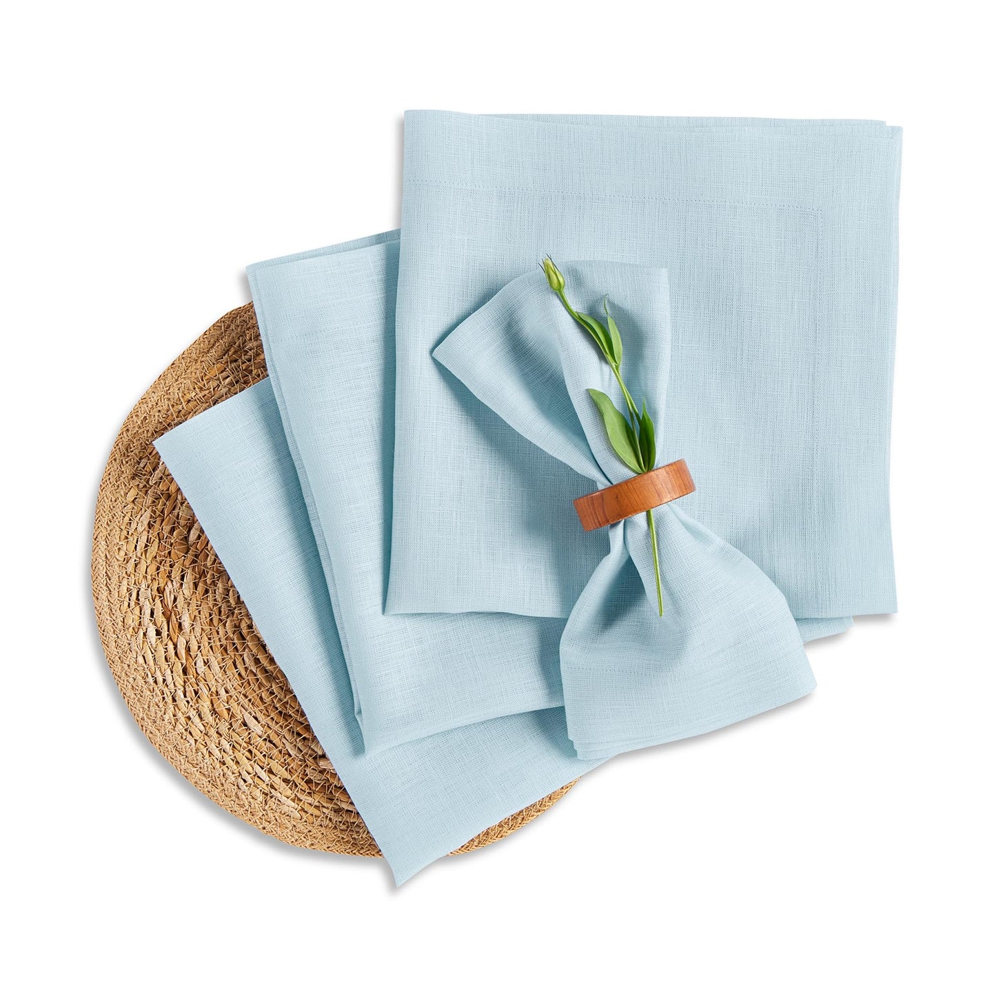 Solino Home 100% Linen Square Placemats White, Fete 14 x 14 in, Set of 4 | Square Table Mats square place settings for daily and festive dining; neatly mitered corners; Pure Linen; OEKO-TEX Certified BST326SOLH