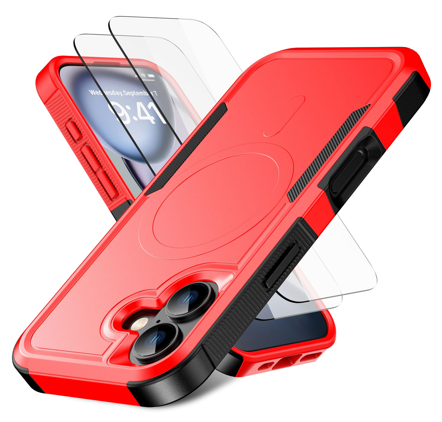 Magnetic for iPhone 17 Air Case [Compatible with MagSafe] [Shockproof] [Heavy Duty Protection] Pocket-Friendly & Tough Non-Slip Protective Phone Cover for iPhone 17Air 6.6", Black WN420