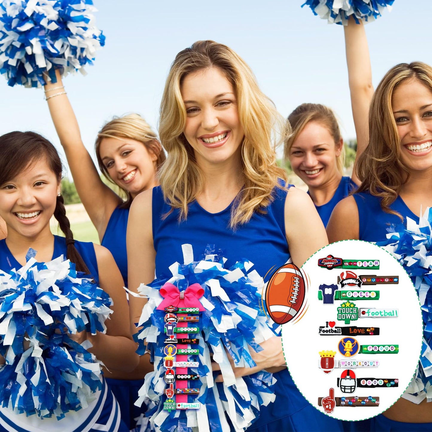Amyhill 60 Sets Baseball Cheer Pins Wooden DIY Spirit Clips Clothes Pins with 260 Alphabet Beads 4 Rhinestone Stickers 4 Markers 9 ml Glue 60 Baseball Stickers for Cheerleaders Gifts Backpacks Decor BST326H