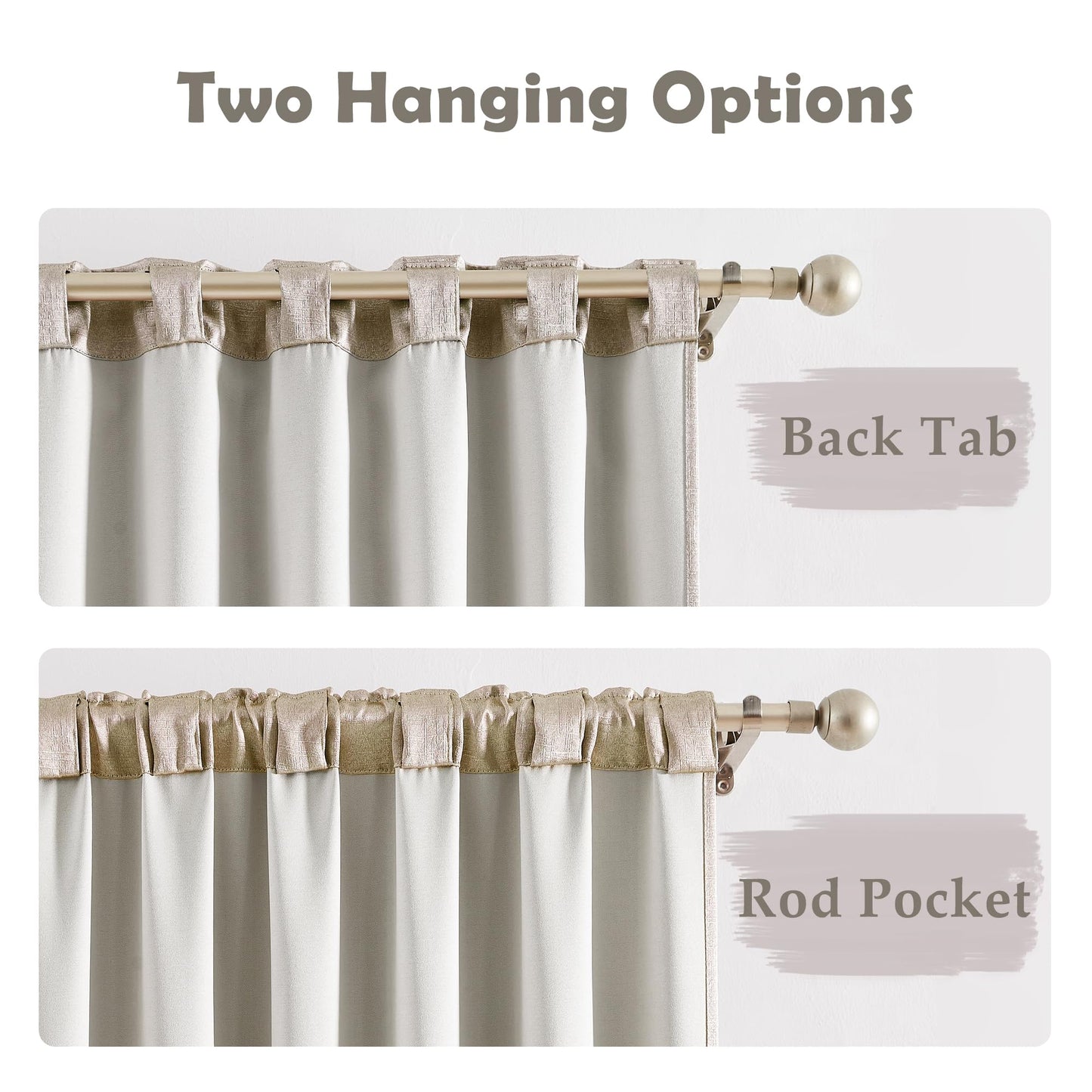 Bujasso Gray Jacquard Blackout Window Curtain Panels, 54" Wx84 Lx2 | Back Tab Rod Pocket with Magnetic Tiebacks,Thermal Insulated,85% Room Darkening Light Blocking Drapes for Bedroom Living Room BST326H