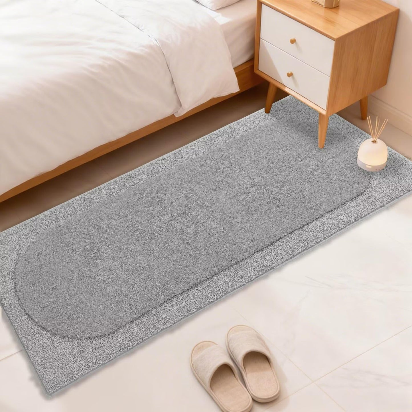 DEXDE Bathroom Rugs Non-Slip Mat for Bathroom Floor Shower,24x16 Beige | Thick Soft Absorbent Bath Mat, Quick Dry Microfiber Rug, Machine Washable Shower Floor Bathroom Mat Home Decor Accessories BST220