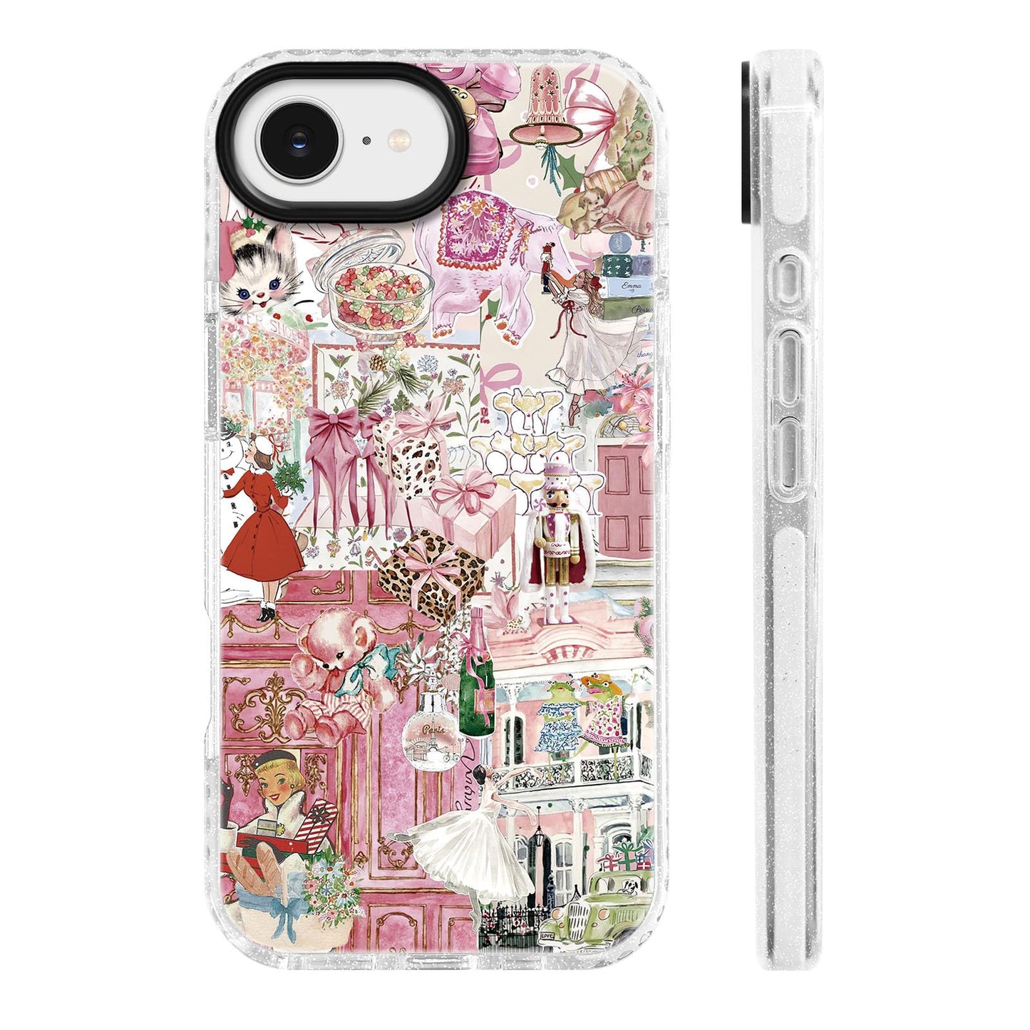 for iPhone 16 Pro Case [Military-Grade Drop Protection/Stylish Soft TPU Protective/Camera Protection/for Women & Girls] - Beach Party Collage Pattern with Mermaid WN420