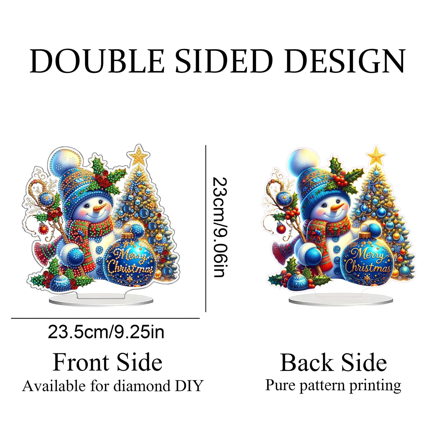 JJFox DIY 5D Tabletop Diamond Art Painting Kit， Desktop Ornament Special Shaped Rhinestone Desk Placement Ornament，Home Office Stand Up Gem Painting Craft Kit，Gift (Father Christmas-2) BST202