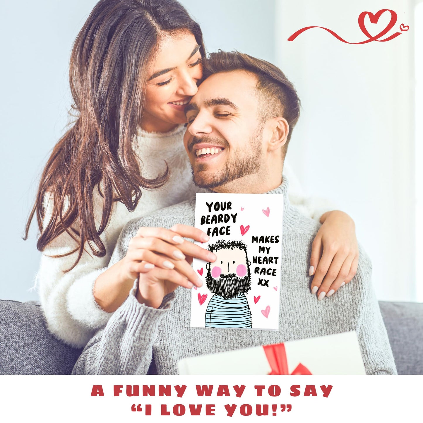 Pawzity Valentines Gifts for Him, Boyfriend, Bf, Husband, Men - Funny Valentines Card for Him - Anniversary, Birthday Gifts for Him - Single 5.3''x 8'' Funny Card with Envelope for Boyfriend, Husband WN420