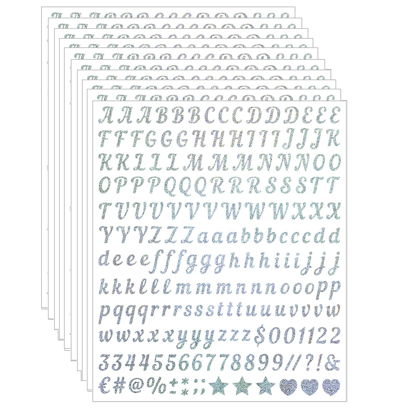 10 Sheets 0.5 Inch Letter Stickers, 1540 Alphabet and Number Labels for Students, Teachers, Journals, Cups, Notebooks, Folders, DIY School Projects, Bullet Planners, Arts and Crafts BST220