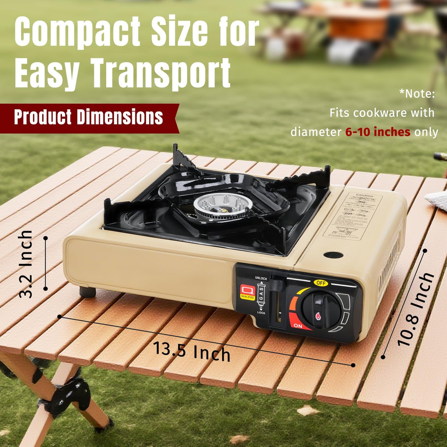 SHINESTAR 7800 BTU Dual Fuel Camping Stove, Propane Portable Gas Stove | Propane or Butane Camp Stove with Adjustable Heat Dial, Carry Case & Propane Adapter Hose,for Outdoor Cooking and Emergencies BST326H