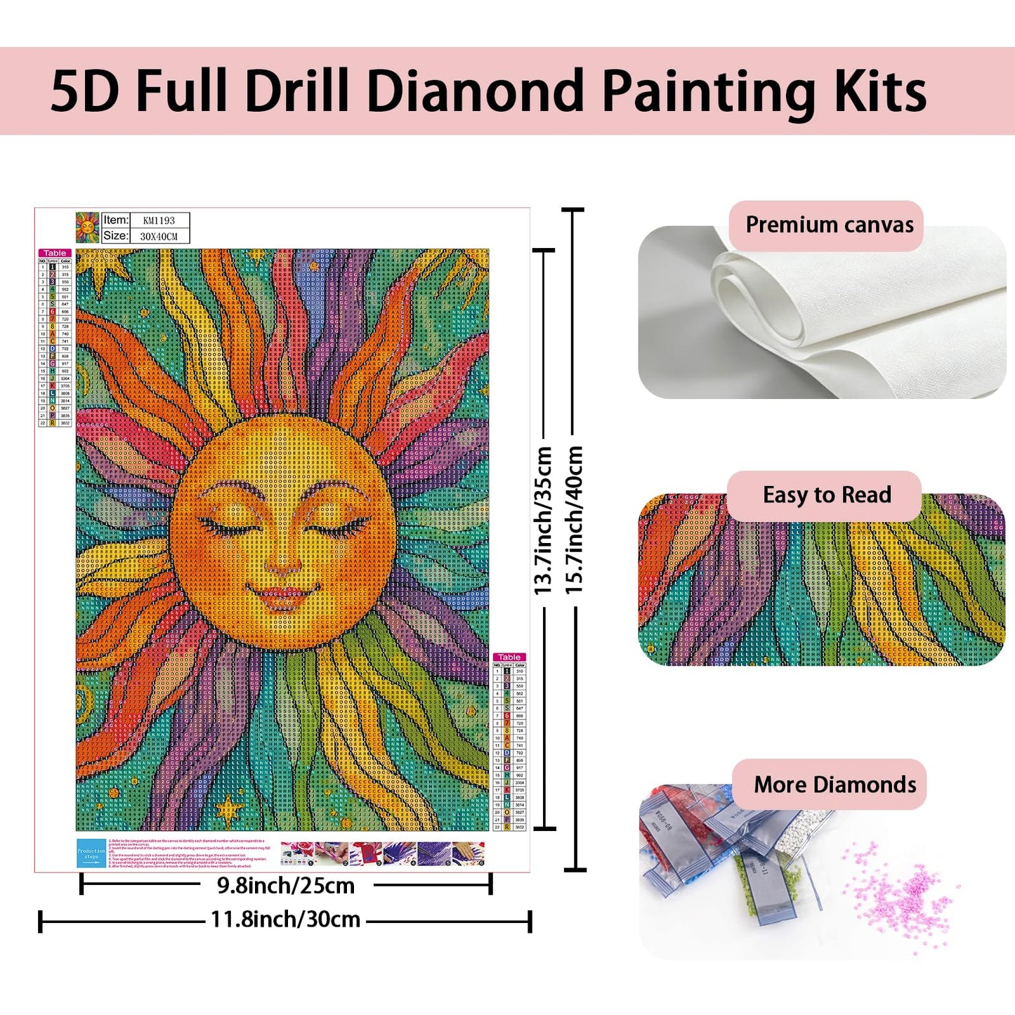 ArtIgle 5D Diamond Painting Kits for Adults, Ancient Sphinx Full Round Drills Gem Diamond Dots, Diamond Dot Art for Adults Beginners Clearance Home Wall Art Decor, 13.78 X 13.78 inch BST220