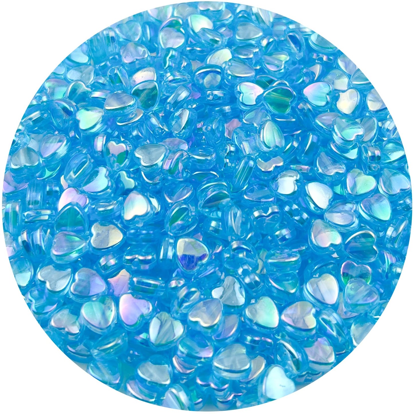 500Pcs Acrylic Heart Beads, AB Colors Heart Shape Beads Crystal Heart Beads for Jewelry Making DIY Bracelet Earring Necklace Key Chains(90-Light Lake Blue AB) BST220