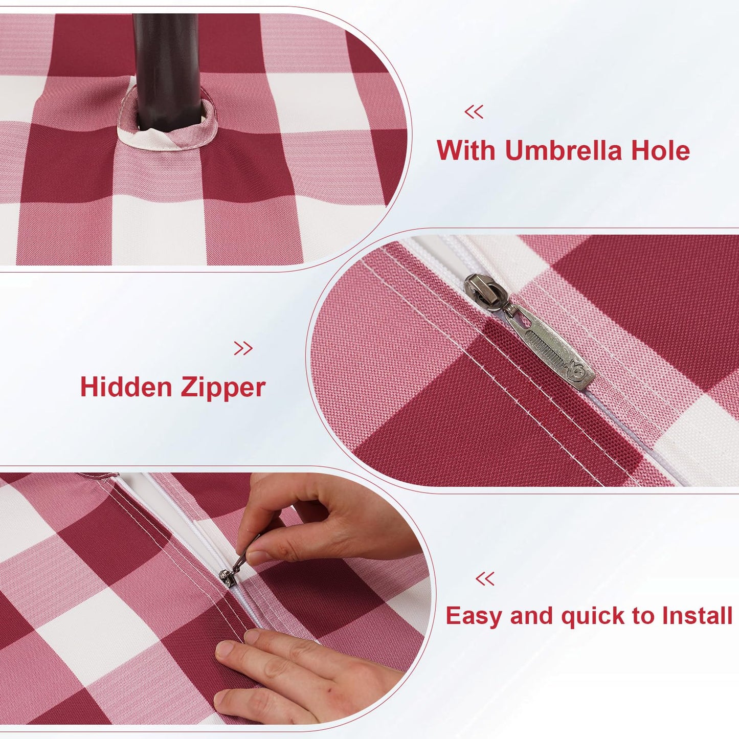 Eternal Beauty 52” Round Tablecloth Waterproof Outdoor Tablecloth with Umbrella Hole Zipper for Spring Summer Patio Picnic Tables (Tropical Palm Leaf) BST326H