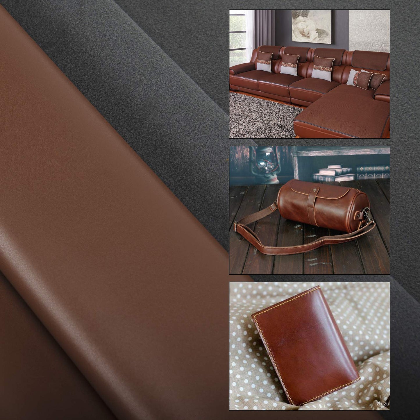 PU Fabric Material 1 Yard 54" x 36" Faux Synthetic Leather Sheets 1.2mm Thick Perfect for Upholstery, DIY Crafts, Hat Making, Hair Crafts Making, Sewing, Shoe Making (Gray) BST220