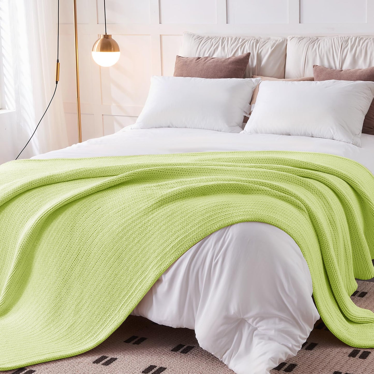 L'AGRATY Knitted Weighted Blanket - 48"x72" 12lbs Cooling Chunky Knit Heavy Blanket for Adults Braided Crochet Throw Thick Cable Yarn Knit Decorative No Beads Evenly Weighted Machine Washable | No Beads Evenly Weighted Machine Washable Chunky Braided Croc