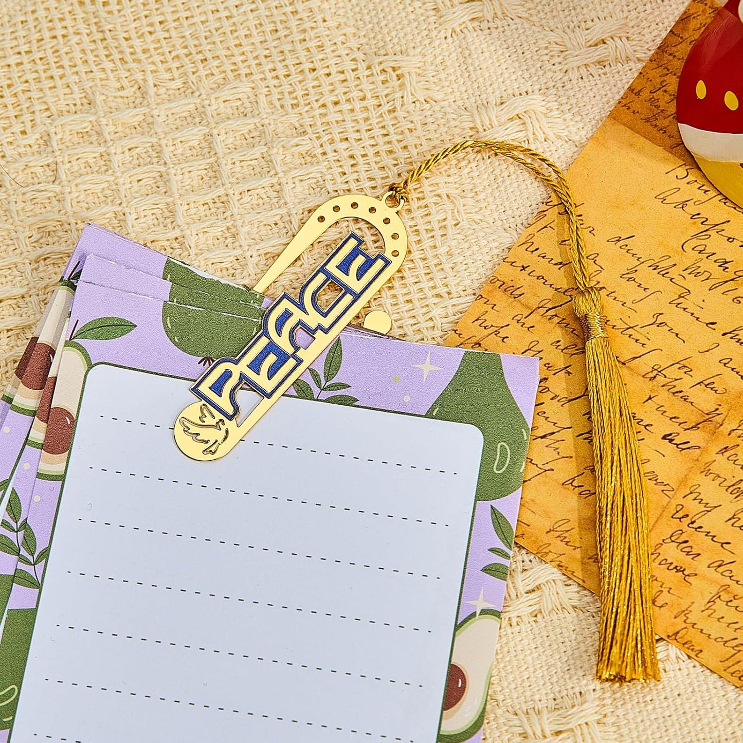 4Psc Metal Bookmarks with Tassel, Cute Book Marks for Reading Kids, Book Clips, Christian Gifts, Funny Gifts for Book Lovers Women WN420
