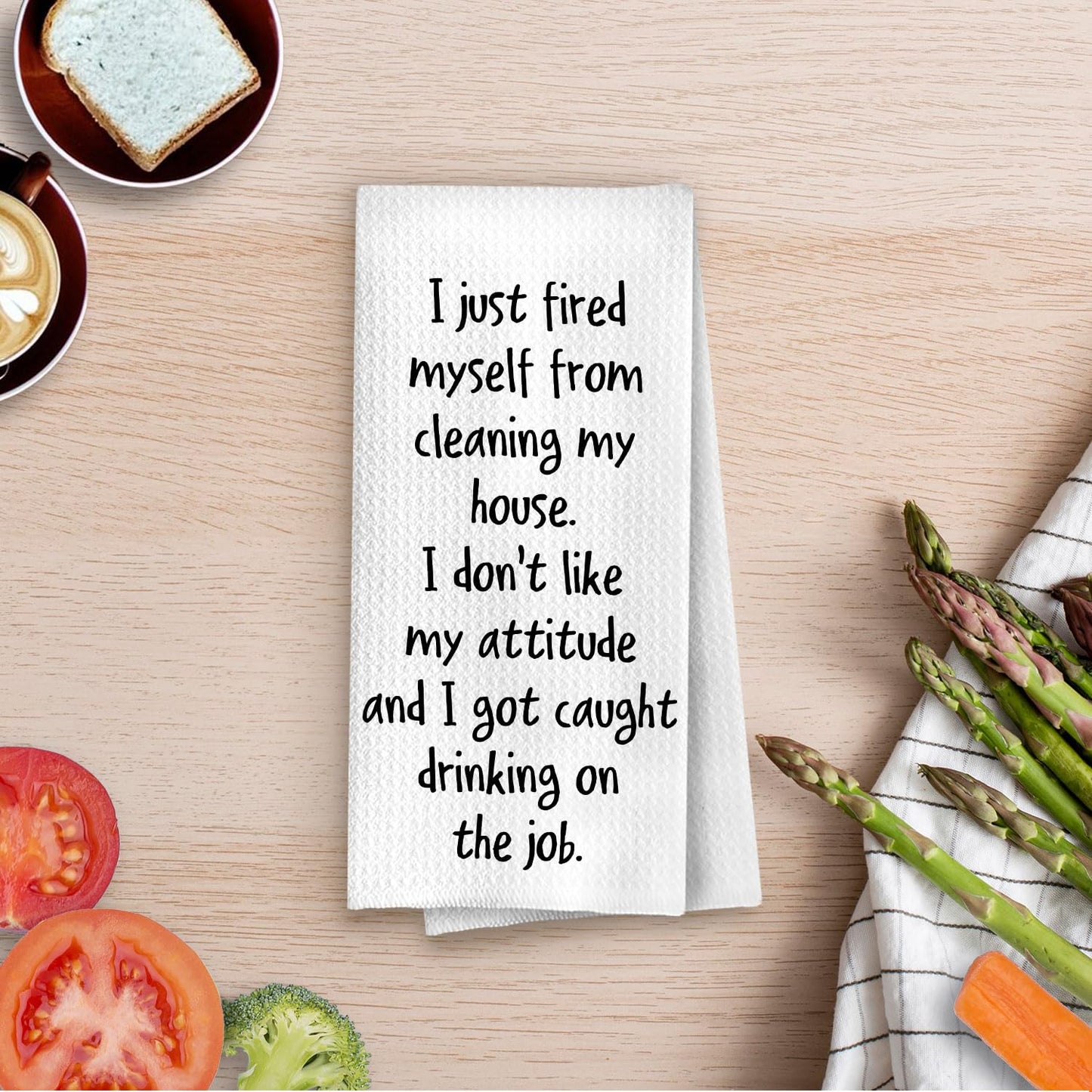Funny Wine Kitchen Decor - Wine Gifts Waffle Dish Towels for Kitchen, Hostess Gifts Hand Towels, Housewarming Gift Tea Towel, 16x24 Inch BST220