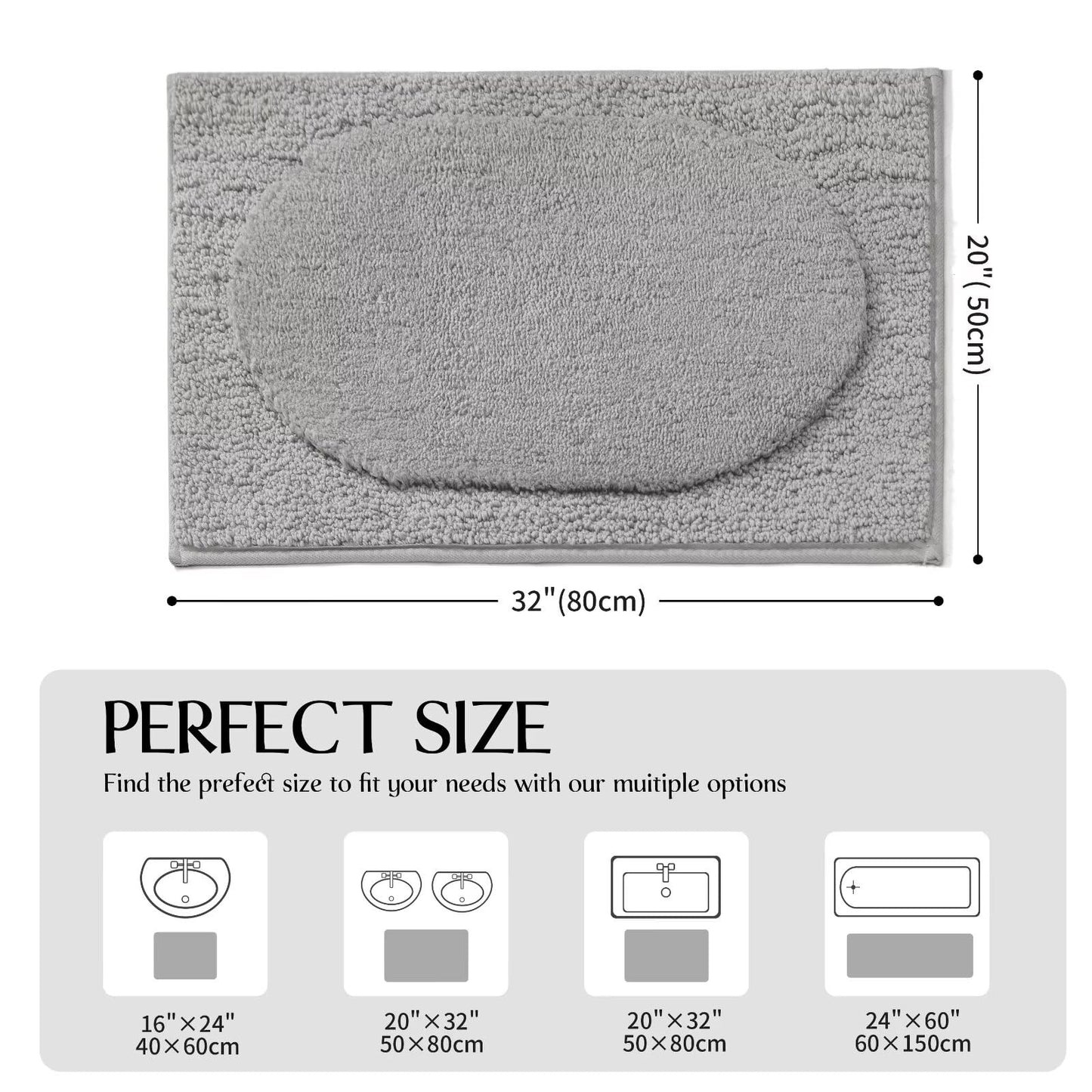DEXDE Bathroom Rugs Non-Slip Mat for Bathroom Floor Shower,24x16 Beige | Thick Soft Absorbent Bath Mat, Quick Dry Microfiber Rug, Machine Washable Shower Floor Bathroom Mat Home Decor Accessories BST220