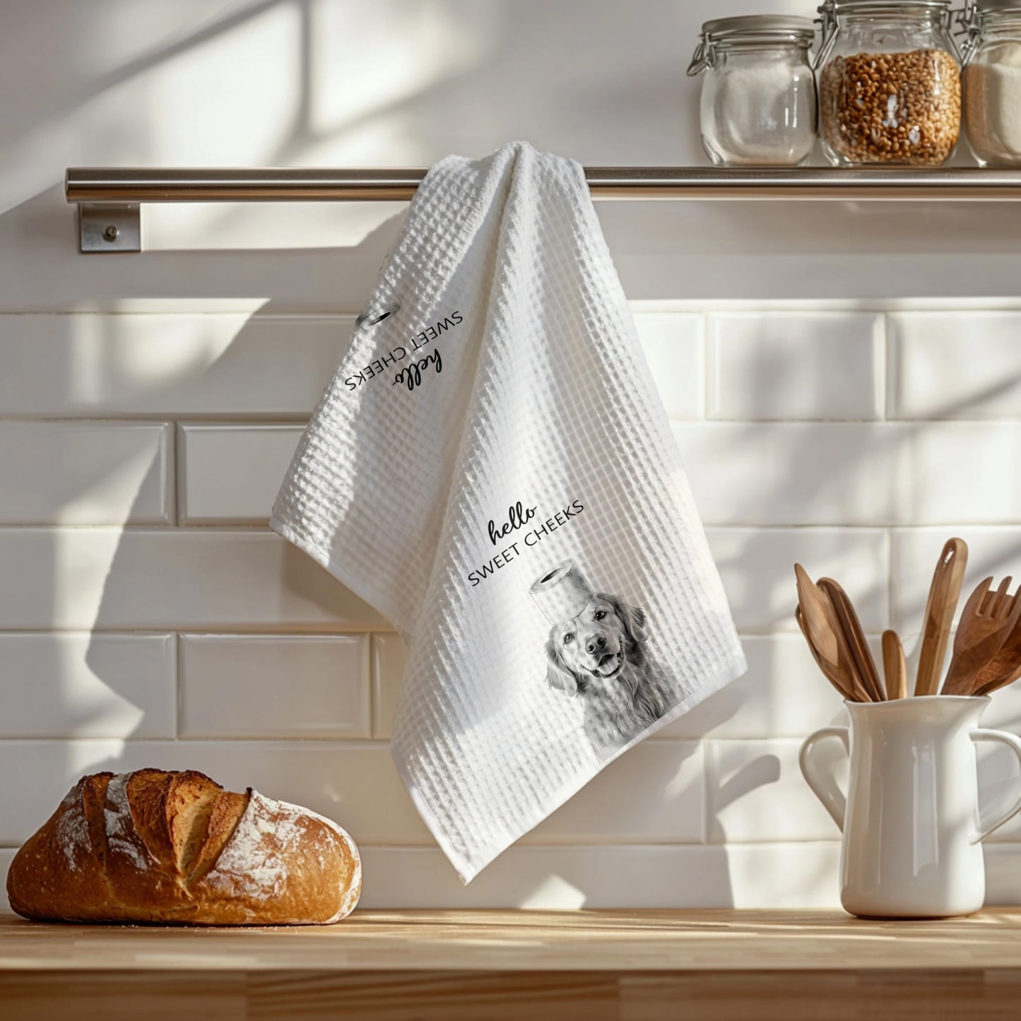 Funny Bear Bathroom Hand Towels Set of 2, Hello Sweet Bear Bathroom Decor, Funny Wild Animal Hand Towels for Washroom Restroom Decor, 16x24 Inch BST326L