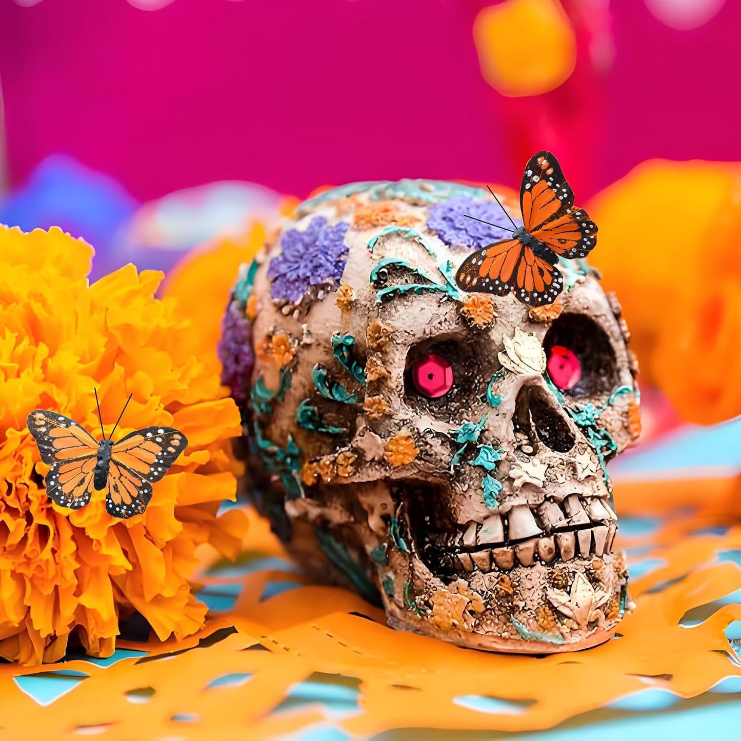 24pcs Monarch Butterflies Monarch Butterfly Decorations Kit with Clip for Dia de Los Muertos Decorations Halloween Decorative Butterflies Handmade Feather Butterfly - 2.25 inch KP06C BST220