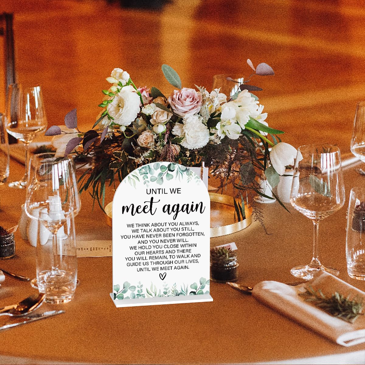 Acrylic Wedding Sign Bubble Send Off Signs for Ceremony Modern Calligraphy Arch Acrylic Table Top Signs for Wedding Reception and Event Party Table Decor (White Eucalyptus Leaves) BST326L