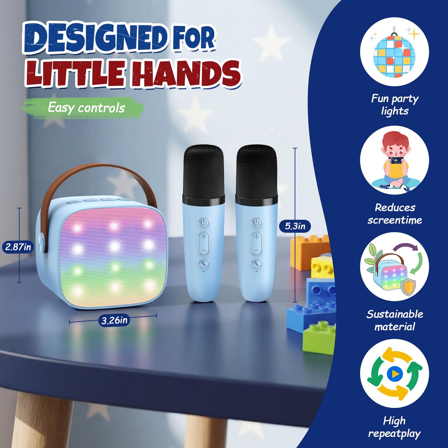 YLL Karaoke Machine for Kids, Portable Mini Speaker with 2 Wireless Microphones, TOP Kids Gifts for Girls Ages 3, 4, 5, 6, 7, 8, 9, 10+ Years Old, 4-12th Birthday Singing Present Toy Party (Purple)