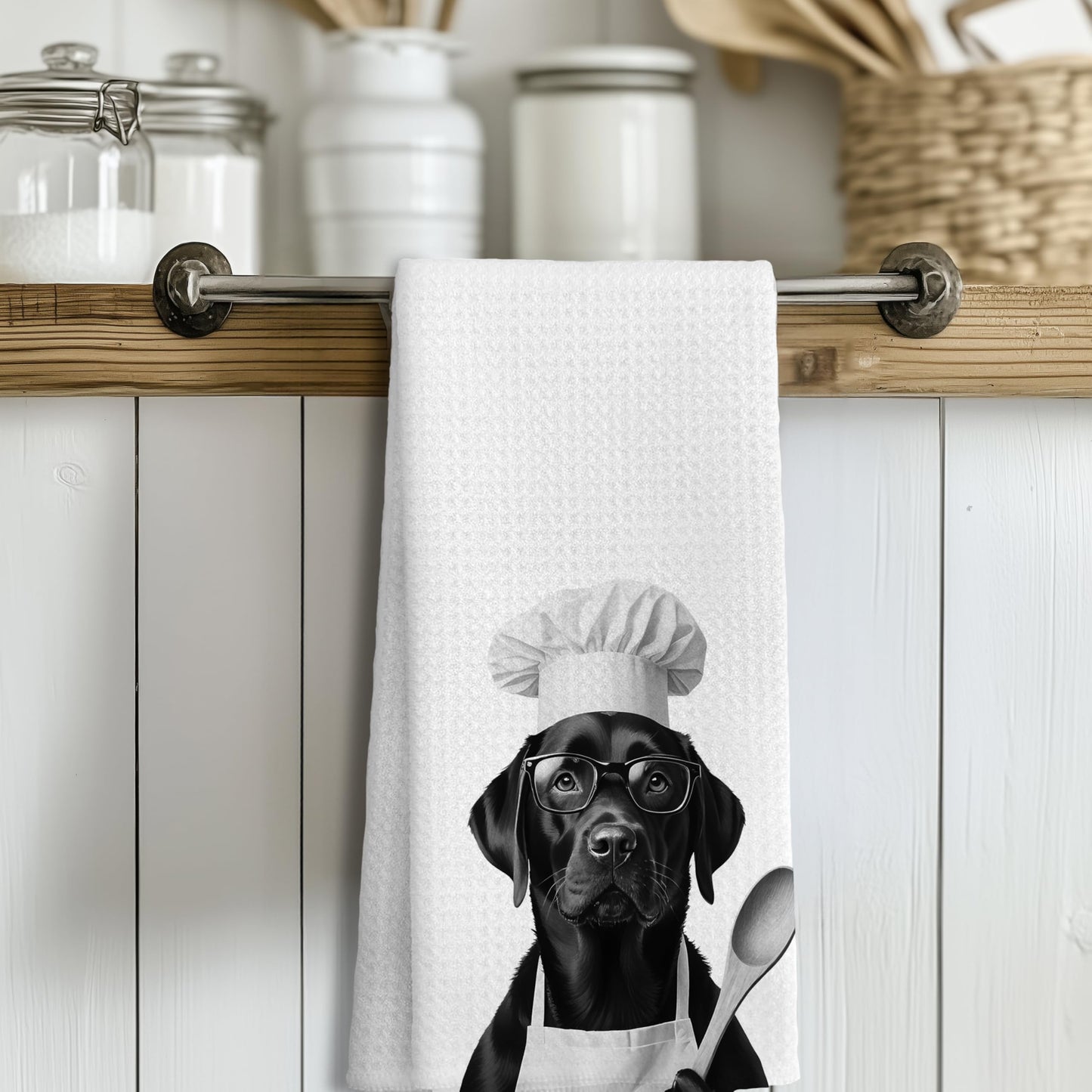 Funny Black Labrador Retriever Kitchen Towels, Black Lab Gifts Dish Tea Towels for Kitchen Decor, Gifts for Labrador Dog Lovers Hand Towels, 16x24 Inches BST202