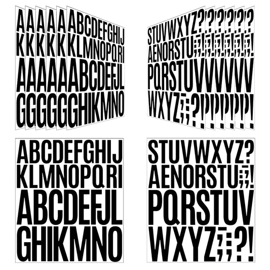 210Pcs 3-4 Inch Alphabet Stickers, 12 Sheets Vinyl Waterproof Letter Stickers, Self-Adhesive Large Stick On Letters for Class, Office, Arts, Crafts, Poster Board, Mailboxes, Handbook (White) BST220
