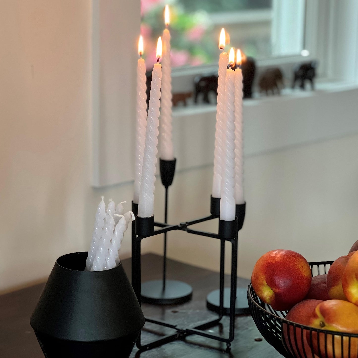 12 Piece Pale Green Twist Taper Candles, 2 Boxed Sets of 6, 4 Hours Burn Time, Paraffin Wax, 7.75 Inches BST220