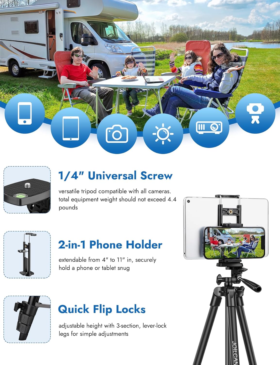 JOILCAN 67" Tripods Camera Tripod 43