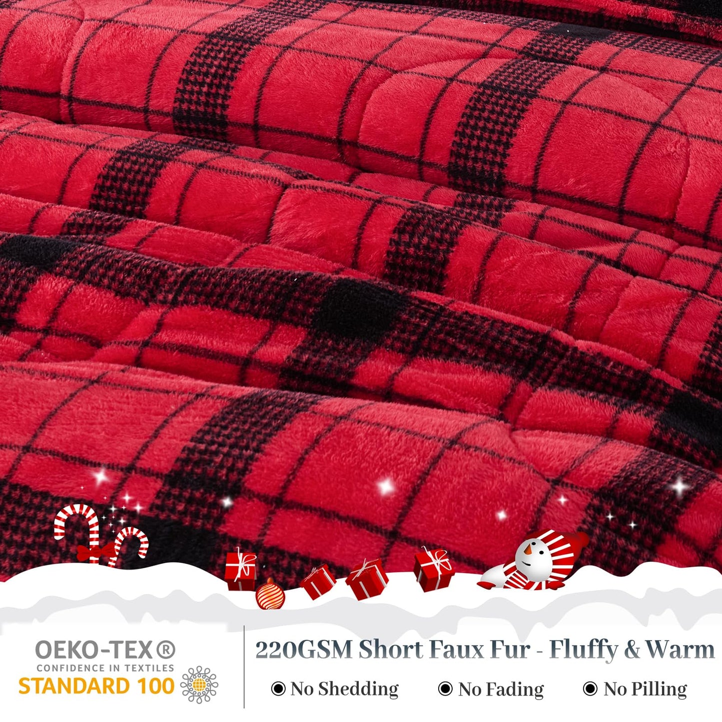 YIYEA Fluffy Queen Size Comforter Set, Luxury Faux Fur Comforter, Ultra Soft Plush Fuzzy Velvet Bedding Comforter Sets for Fall Winter, Cozy Warmth, No Shedding, 3PC, Queen, Light Grey BST326H