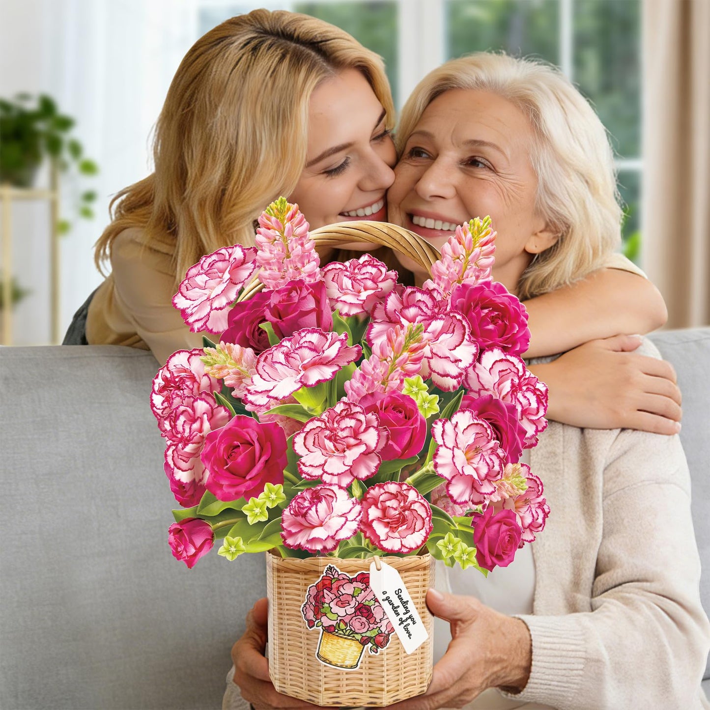 Pop Up Greeting Cards, Dahlia Paper Flower Bouquets | Birthday,Mother's Day, Thank You, Get Well, Anniversary,Include Note Card & Envelope WN420