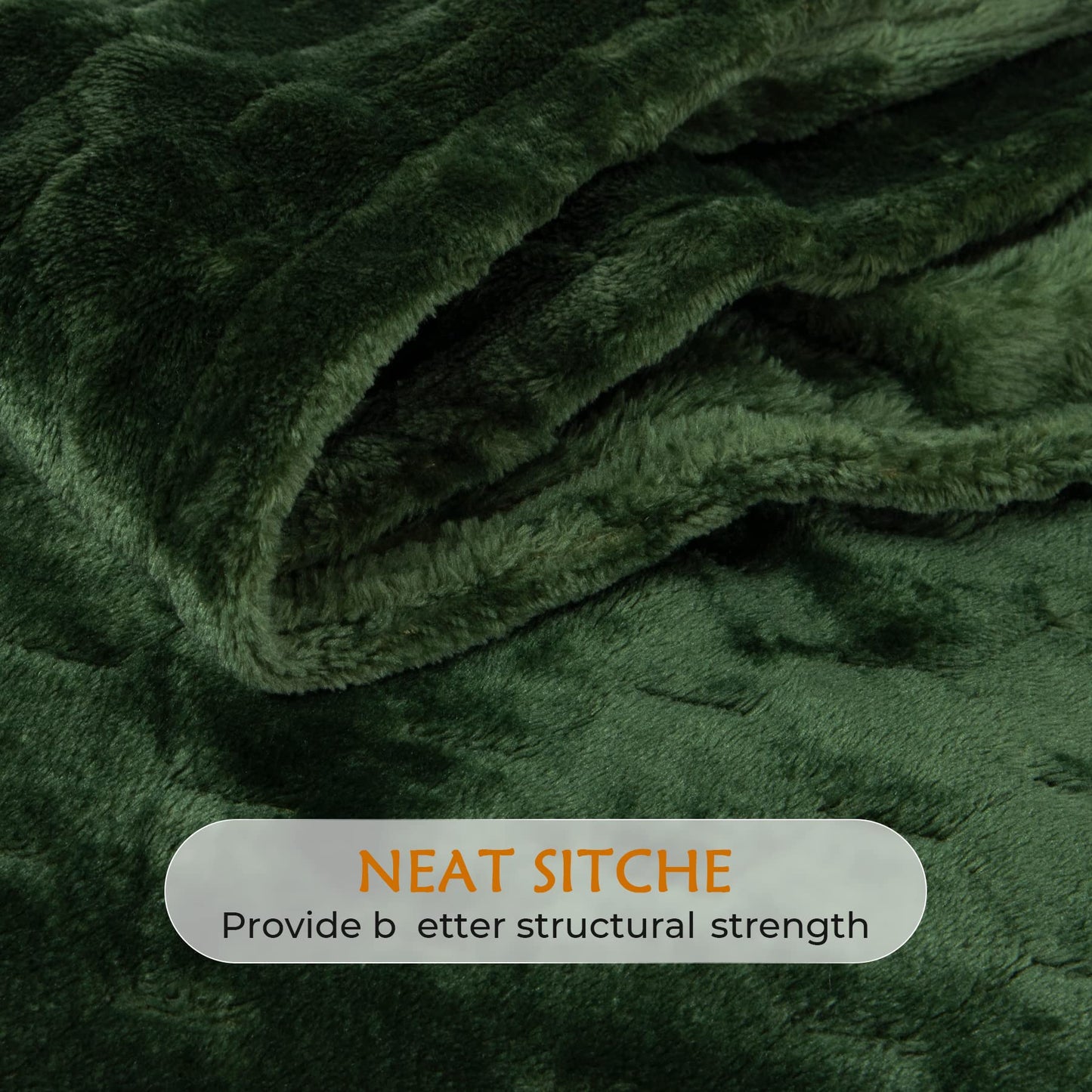 TOONOW Fleece Blanket Super Soft Cozy Throw Blanket 50" x 60", Lightweight Fuzzy Comfy Textured Flannel Blanket Warm Plush Throw Blankets for Couch, Sofa, Bed, Emerald WN420