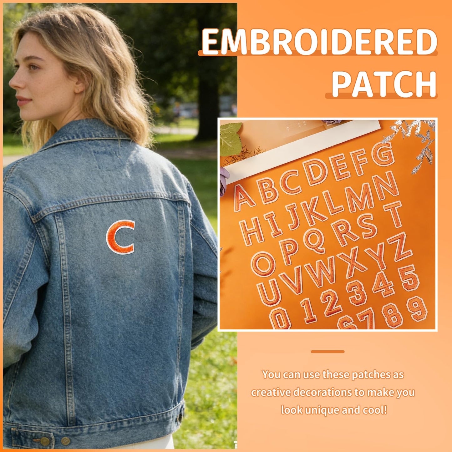 72Pcs Iron on Number and Letter Patches, Numbers 0-9, Letters A-Z Embroidered Applique Patches for Clothes, Skirts, Hats, Socks - Black BST220