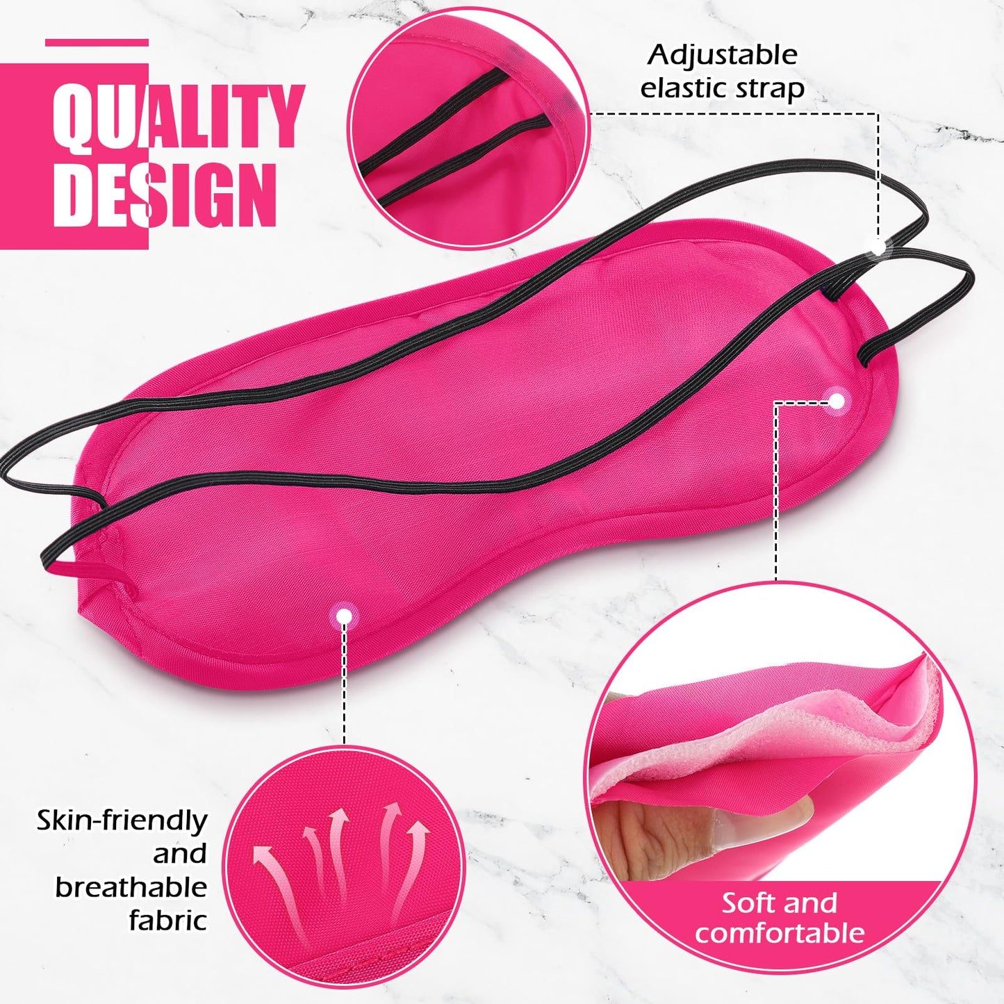 Tarpop 200 Pcs Eye Mask Sleeping Blindfold Eye Cover with Adjustable Strap for Games Party Team Building Travel Individually Wrapped Sleep Mask for Women Men (Blue)