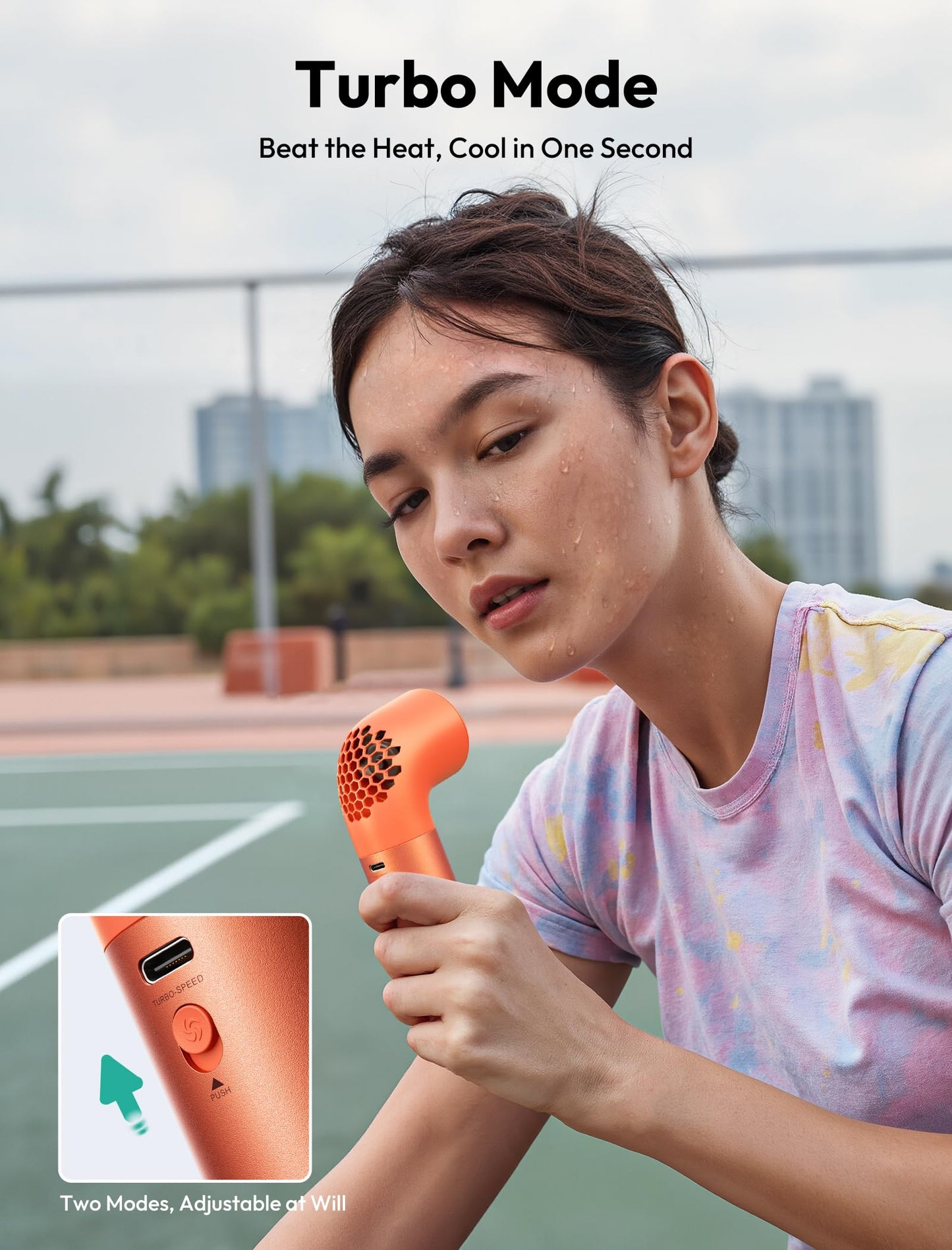 Aecooly Portable Handheld Fan, Powerful Turbo Air Tube Fan, 19000 RPM High Speed Aero Pro, 15H Max Cooling Time, 6 Speeds Aluminum Case, Mini Pocket Design, for Travel Beach Outdoor Activities -Blue WN420