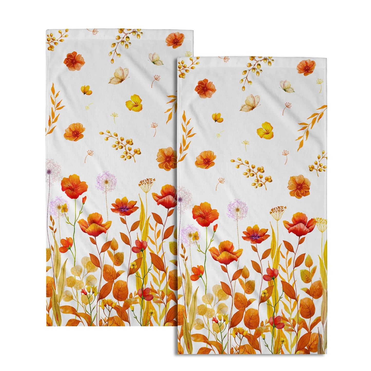 Imiss Coral Starfish Hand Towels for Bathroom，Nautical Coastal Seashell Guest Towels 14.4 x 28.3 Inch Set of 2 Soft Small Bath Towel Kitchen Dish Towels for Home Hotel Gym Spa BST220