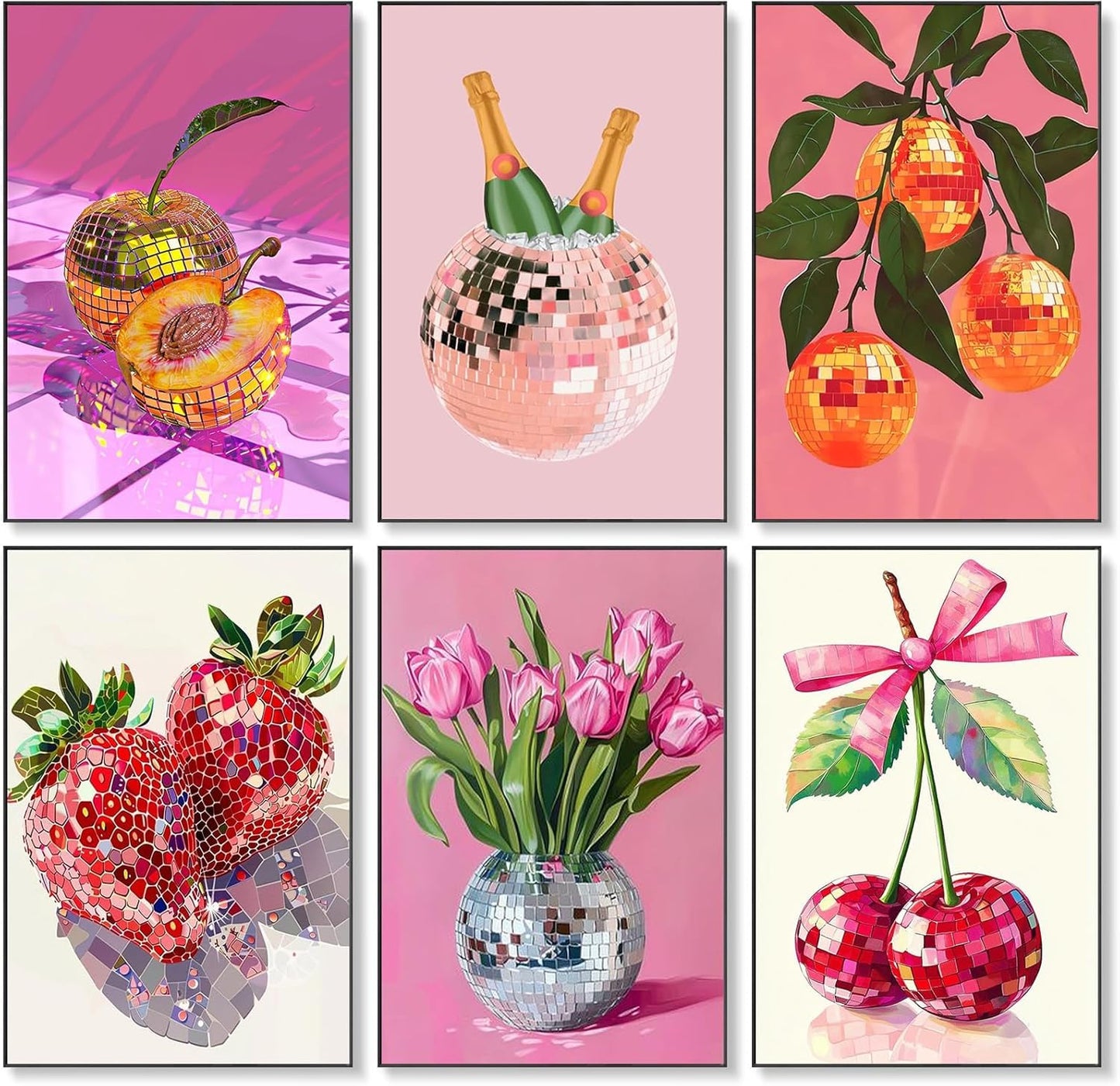 AIBOERL Cherry Diamond Art Kits for Adults,Cherry 5D Diamond Painting Kits for Adults Beginners,DIY Full Round Drill Diamond Dot Painting Gem Art Kits for Adult, Home Wall Decor 12x16Inch BST220