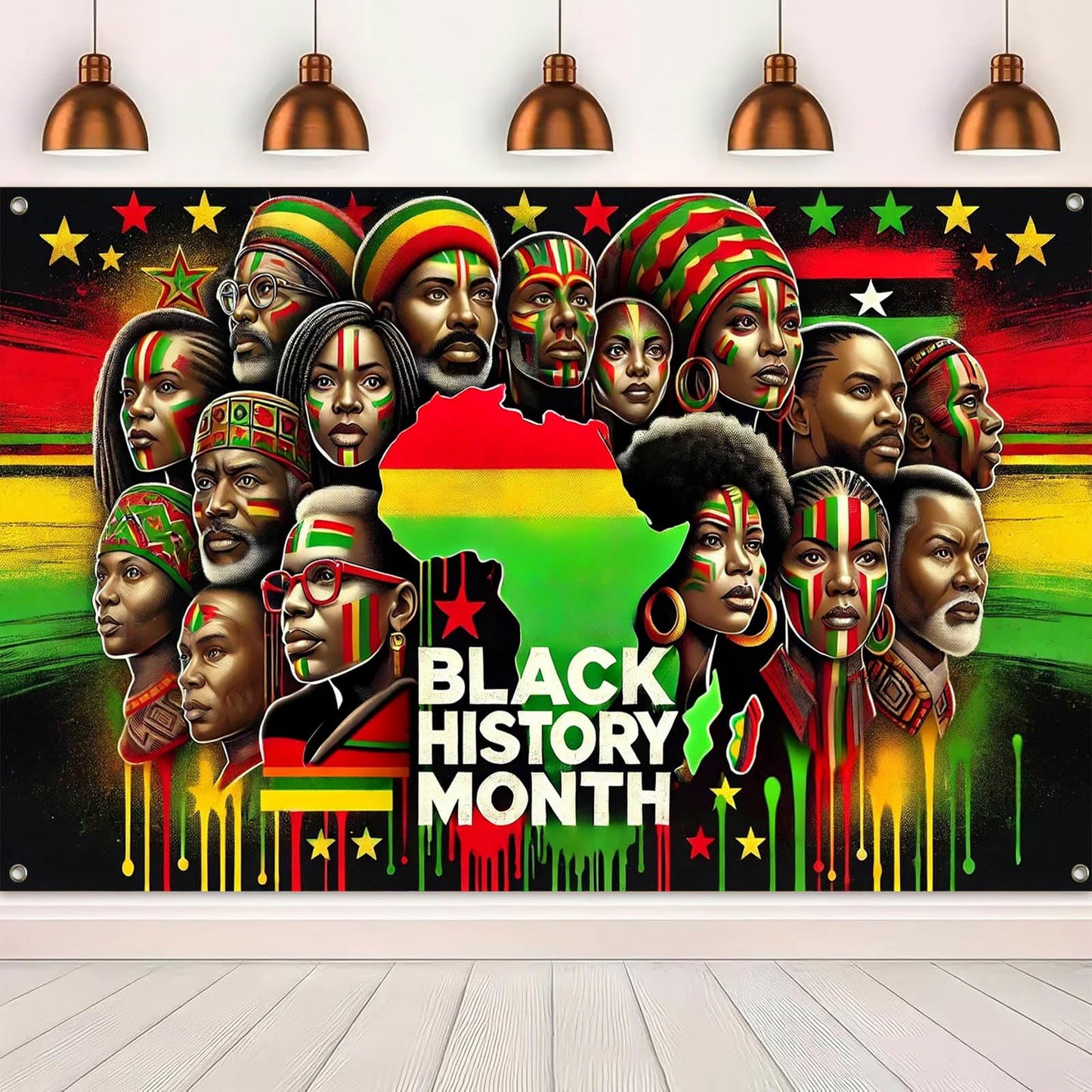 HOMETITUTE Black History Banner African Culture Power Decorations 71 x 43 Inch BST326H