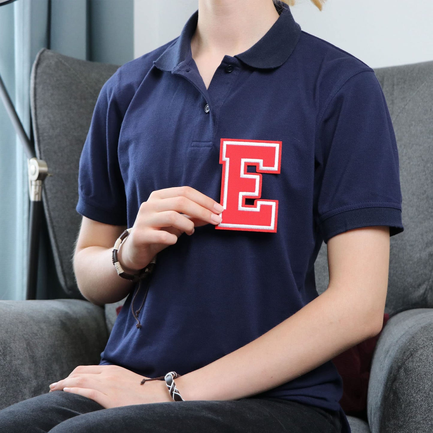Iron On Letters Patches Premium Quality - Letter for Clothing - Varsity Patch Transfer for Clothes - Embroidered Letters Patches for Jersey Jackets - Sew on Appliques Red BST220