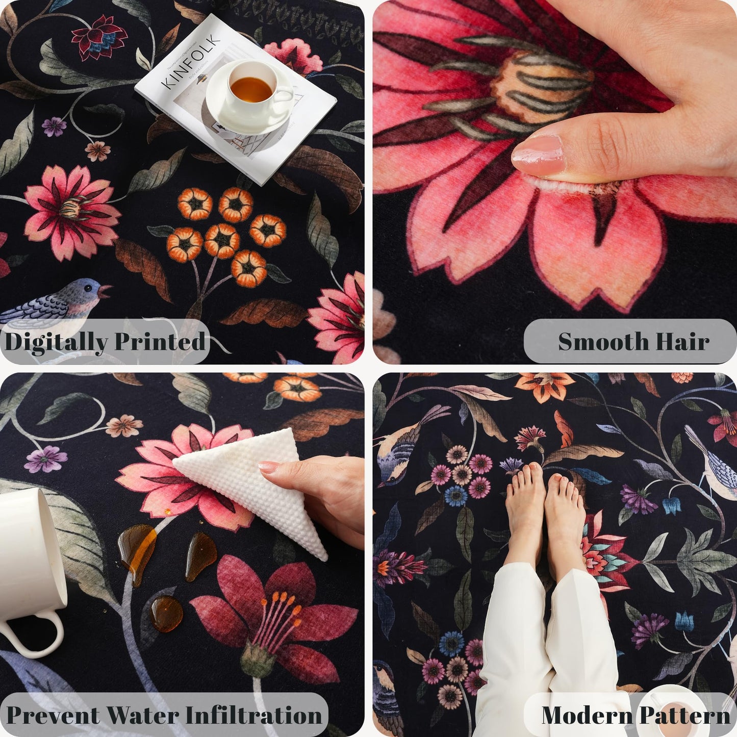 Vintage Medallion Floral Kitchen Runner 2x6, Machine Washable Rug, Soft Low Pile, Non-Slip Carpet for Hallways, Laundry, Bedroom, Bathroom, Entryway | Pink BST220