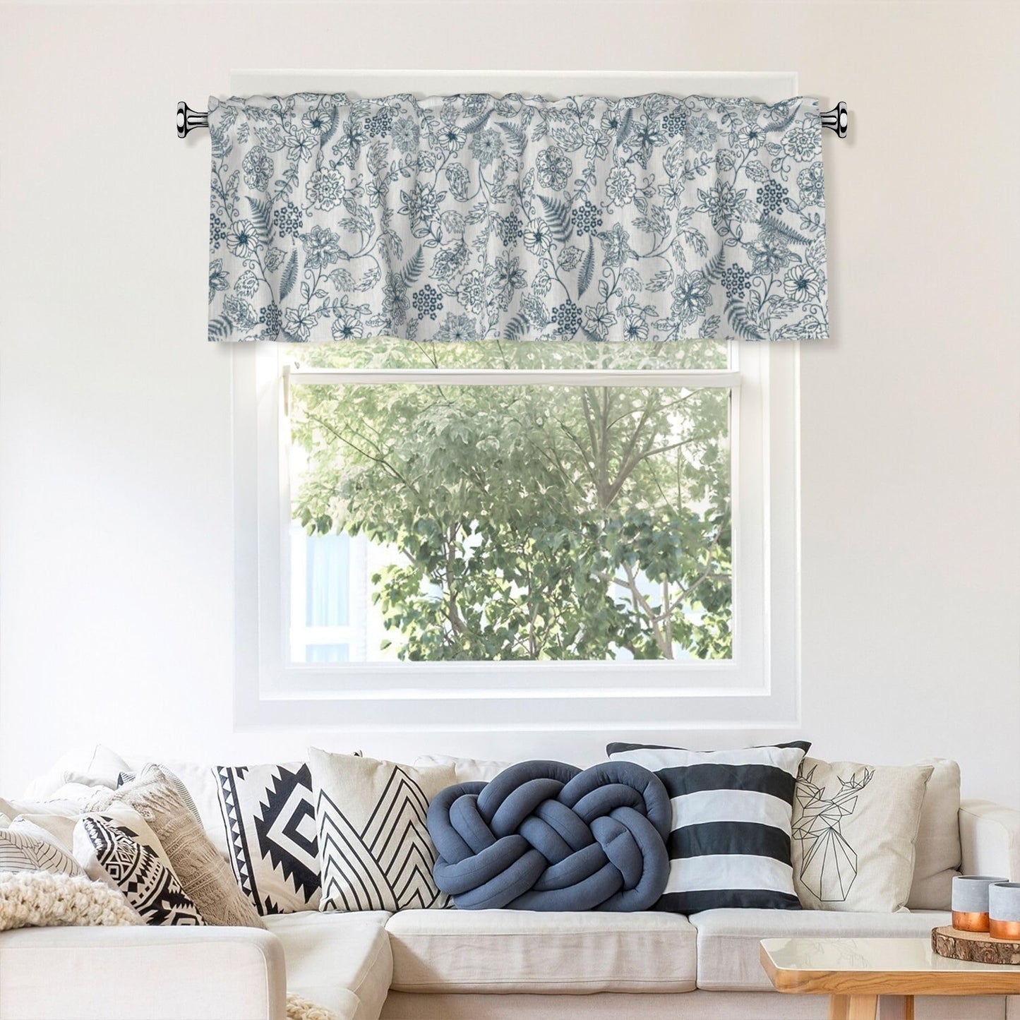 Easter Valances for Windows - Pink Spring Cafe Curtains Floral Bunny Short Curtains for Living Room Bathroom Bedroom Basement BST202