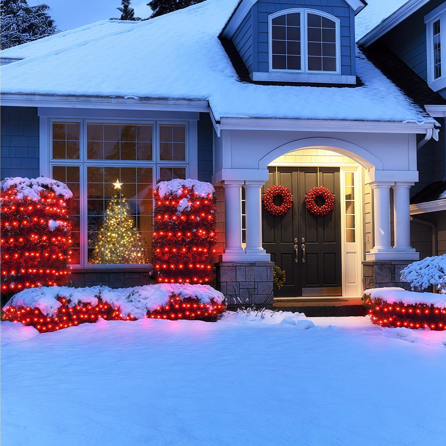 BlcTec Christmas Lights Outdoor 360 LED 9.8ft x 6.6ft Christmas Net Lights with 8 Modes RD12