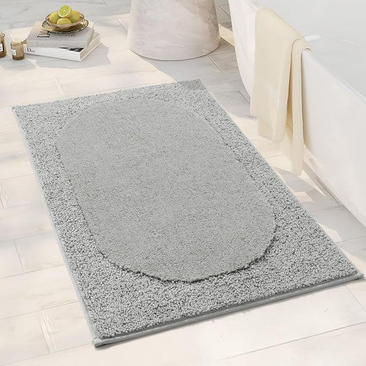 DEXDE Bathroom Rugs Non-Slip Mat for Bathroom Floor Shower,24x16 Beige | Thick Soft Absorbent Bath Mat, Quick Dry Microfiber Rug, Machine Washable Shower Floor Bathroom Mat Home Decor Accessories BST220