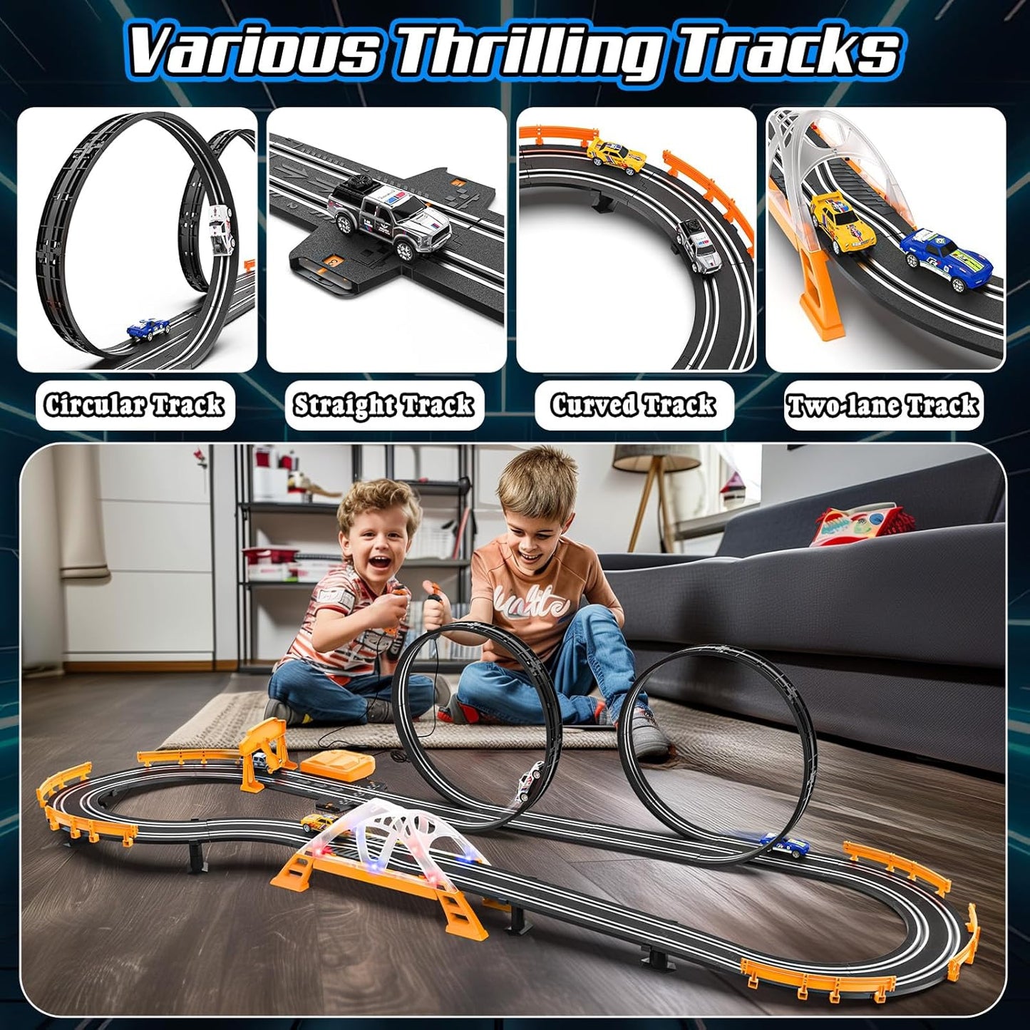 Track Master Slot Car Race Track Sets for Boys 76