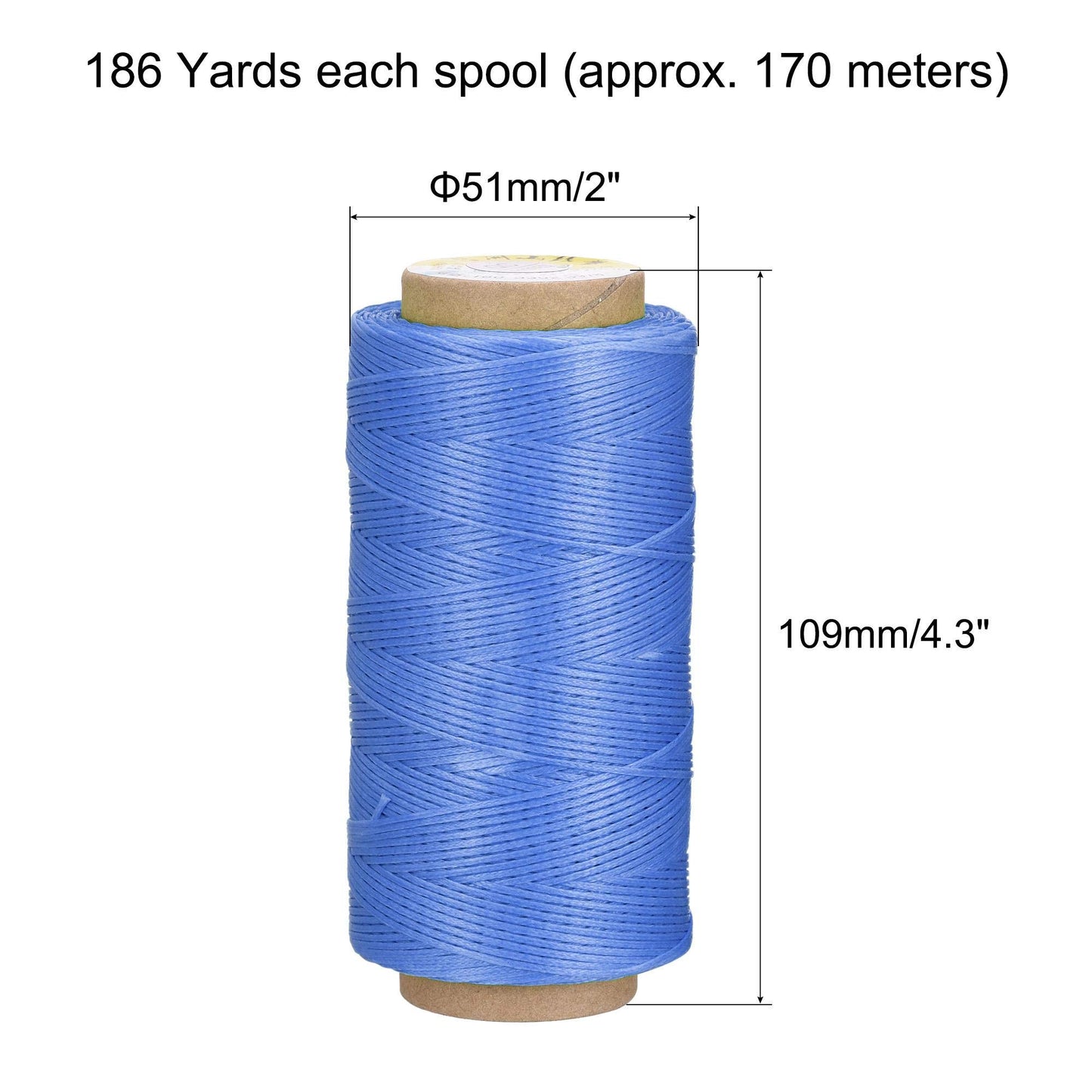 uxcell Leather Sewing Thread 186 Yards 210D/1mm Polyester Waxed Cord for Manual Sewing, Wheat BST326H