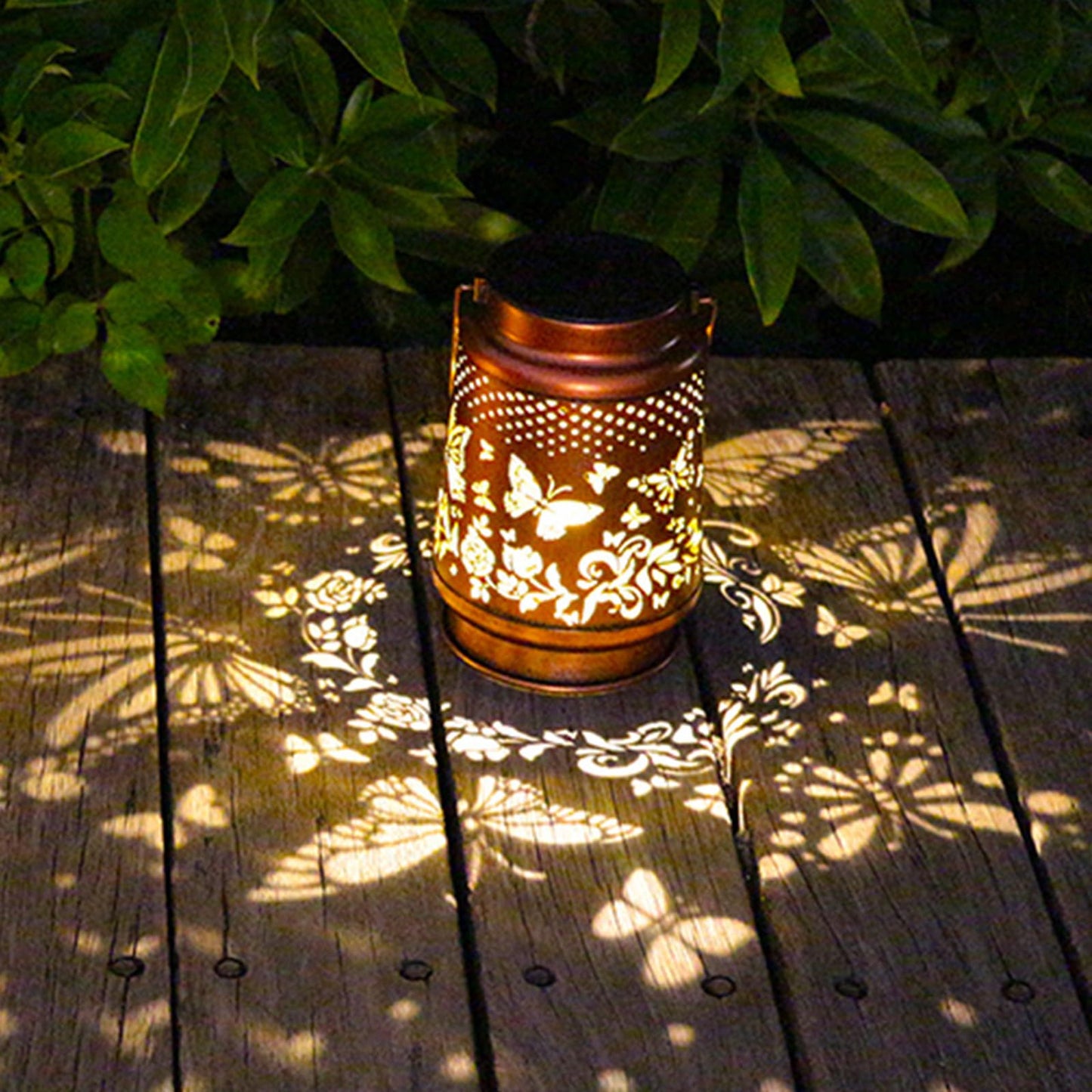 Solar Lanterns Outdoor Waterproof Butterfly Garden Decor Birthday Gifts for Women Mom Grandma, Hanging Solar Lights Metal Lantern Decoration Outside for Yard, Patio, Backyard, Porch