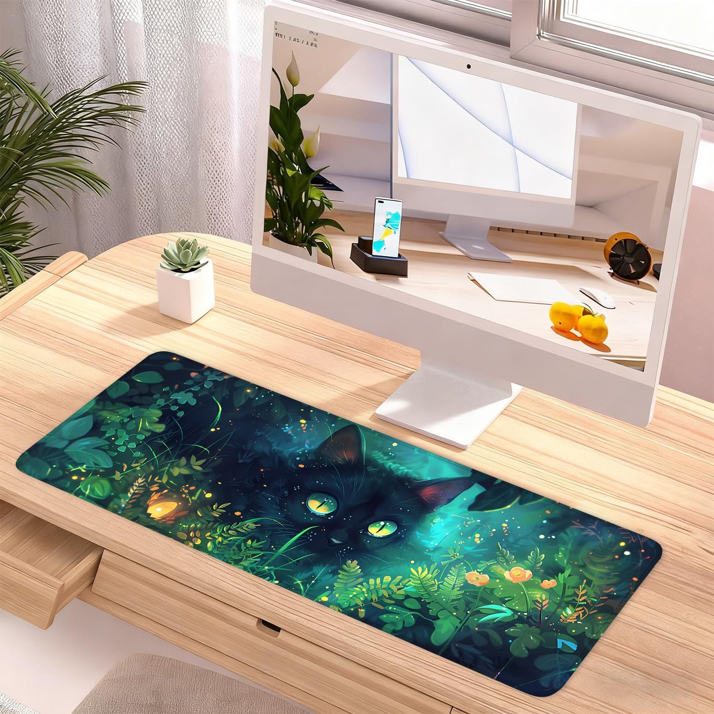 Mouse Pad Gaming Mousepad 31.5 x 11.8in Large Mouse Pad for Keyboard and Mouse with Anti-Slip Rubber Base, Keyboard Pad XL Mouse Mat for Home and Office,Snowy Forest WN420
