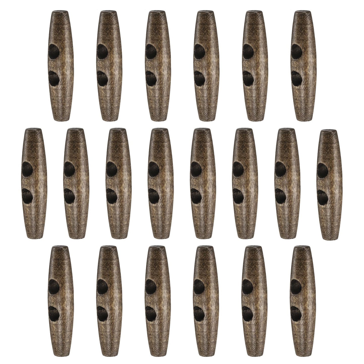 HARFINGTON 60mm / 2.4" Wooden Toggle Buttons 20pcs 2-Hole, Maroon | Wood Olive Sewing Buttons Horn Oval Buttons Sewing Accessories for Coat Sweaters Clothing DIY Craft BST326L
