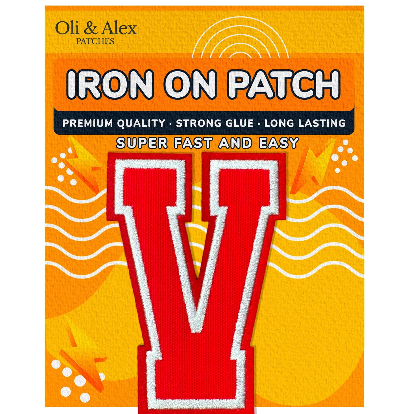 Iron On Letters Patches Premium Quality - Letter for Clothing - Varsity Patch Transfer for Clothes - Embroidered Letters Patches for Jersey Jackets - Sew on Appliques Red BST220