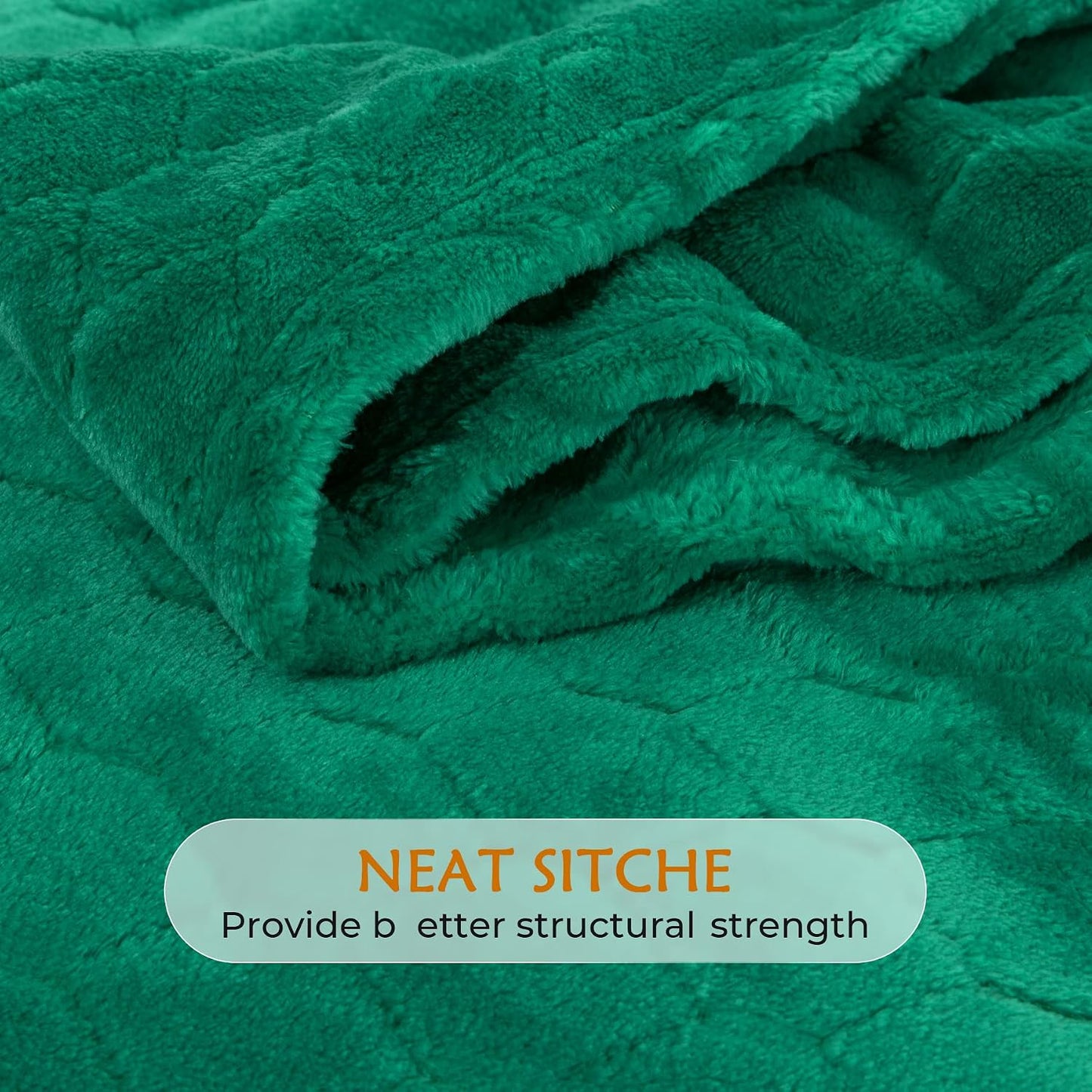 TOONOW Fleece Blanket Super Soft Cozy Throw Blanket 50" x 60", Lightweight Fuzzy Comfy Textured Flannel Blanket Warm Plush Throw Blankets for Couch, Sofa, Bed, Emerald WN420