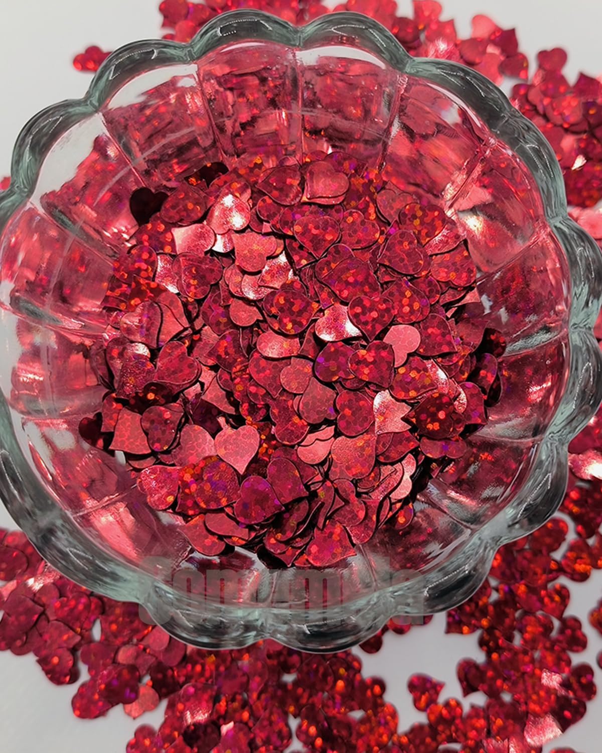 Heart Confetti Bulk - Glitter Hearts Shaped Sprinkles for Weddings, Valentines Day Decorations, Photo Shoots, Envelope Stuffing, Party Supplies & Memory Keepsakes (Red) BST326L